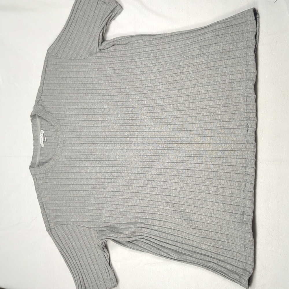 Good American Ribbed Boyfriend‎ Tee 3/4 Gray Mens Size Medium